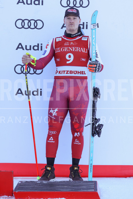 Audi FIS Ski World Cup: Men’s Slalom – Hahnenkamm Race, Kitzbuehel | Kitzbuehel, Austria, 25.Jan.26 - Alpine Skiing - FIS World Cup, Hahnenkamm Race, Slalom, men. The image shows BABINSKY Stefan (AUT, Head) third place.