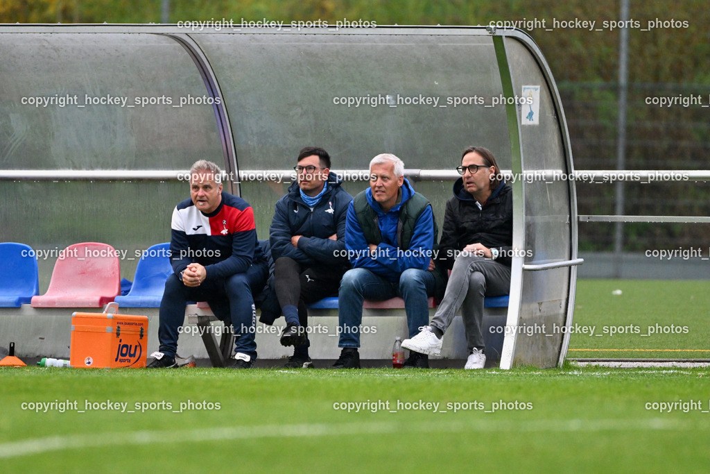 SAK vs. KAC 1909 | Tormann Trainer SAK Johann Smrecnik, Asisstentcoach SAK Simon Sadnek, Präsident SAK Marko Wieser, Headcoach SAK Richard Huber, SAK vs. KAC 1909, SAK vs. KAC 1909 am 17.04.2025 in Klagenfurt (Sportpark Welzenegg), Austria, (Photo by Bernd Stefan)