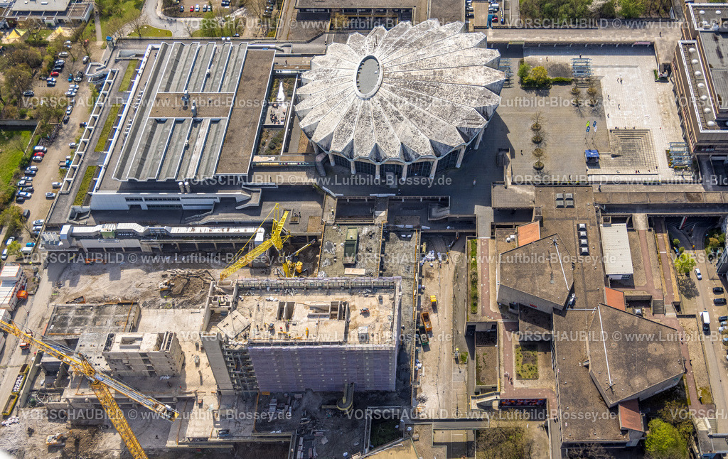 Bochum230404312 | Luftbild, RUB Ruhr-Universität Bochum, Audimax, Baustelle Ersatzneubau NA, Querenburg, Bochum, Ruhrgebiet, Nordrhein-Westfalen, Deutschland
