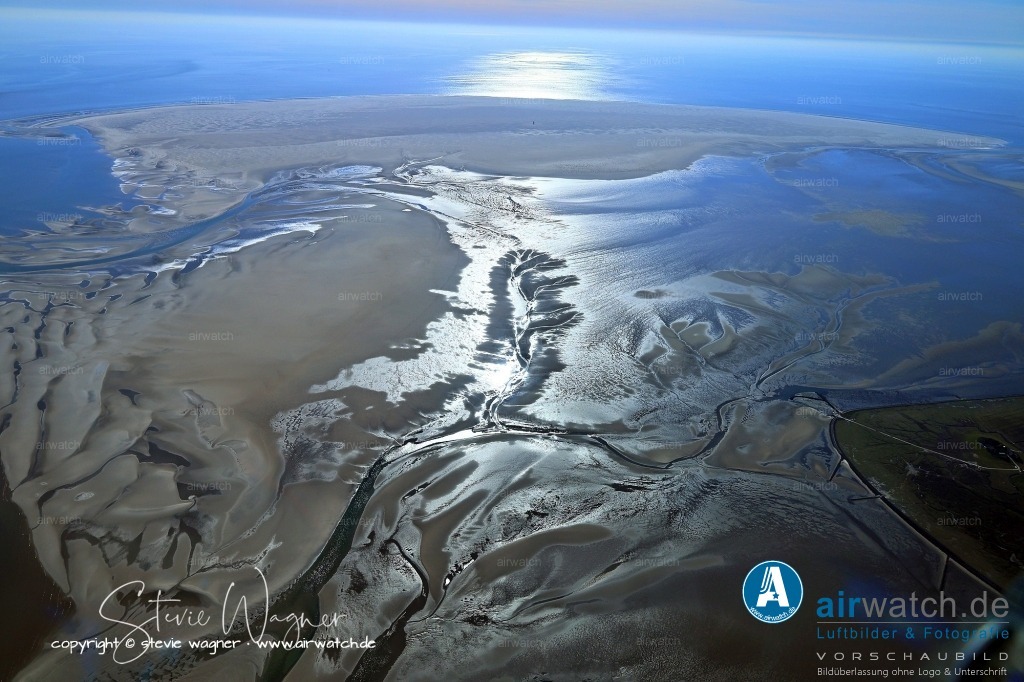 Halligen-Inseln-Weltnaturerbe-Wattenmeer-04-2023-airwatch-wagner-240A0376 | Das Wattenmeer ist ein vogelreiches Gebiet, in dem jährlich 10 bis 12 Millionen Vögel rasten und etwa 100.000 Paare brüten. Die Hallig ist Teil der streng geschützten Zone 1 des Nationalparks und zugleich ein Vogelschutzgebiet.