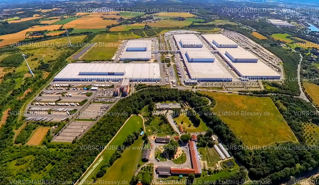 Dortmund230790060_IKEA | Luftbild, IKEA Distribution Services Zentrallager und Verteilzentrum, Erdkugel, Fisheye Aufnahme, Fischaugen Aufnahme, 360 Grad Aufnahme, tiny world, Schwieringhausen, Dortmund, Ruhrgebiet, Nordrhein-Westfalen, Deutschland