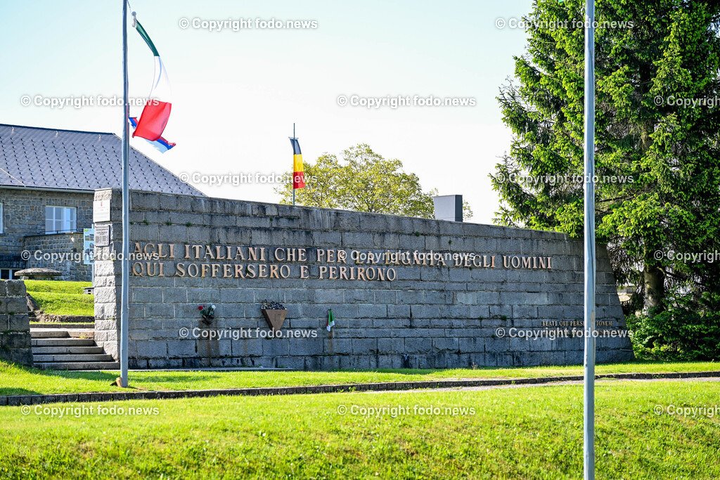 Mauthausen_ KZ Gedenkstaette_ Konzentrationslager_ 07.05.2025-50 | 07.05.2025, Mauthausen, AUT, Konzentrationslager Memorial, Themenbild im Bild KZ Gedenkstaette Mauthausen Memorial, Lager, Baracken, Apellplatz, Italienisches Mahnmal, Italien, Opfergedenken, Erinnerungsort, Frieden, Historischer Ort, Holocaust, Kulturdenkmal, Mahnmal, Mauthausen, Menschenrechte, Monumente, NS-Zeit, Nationalsozialismus, Zwangsarbeit, Geschichte