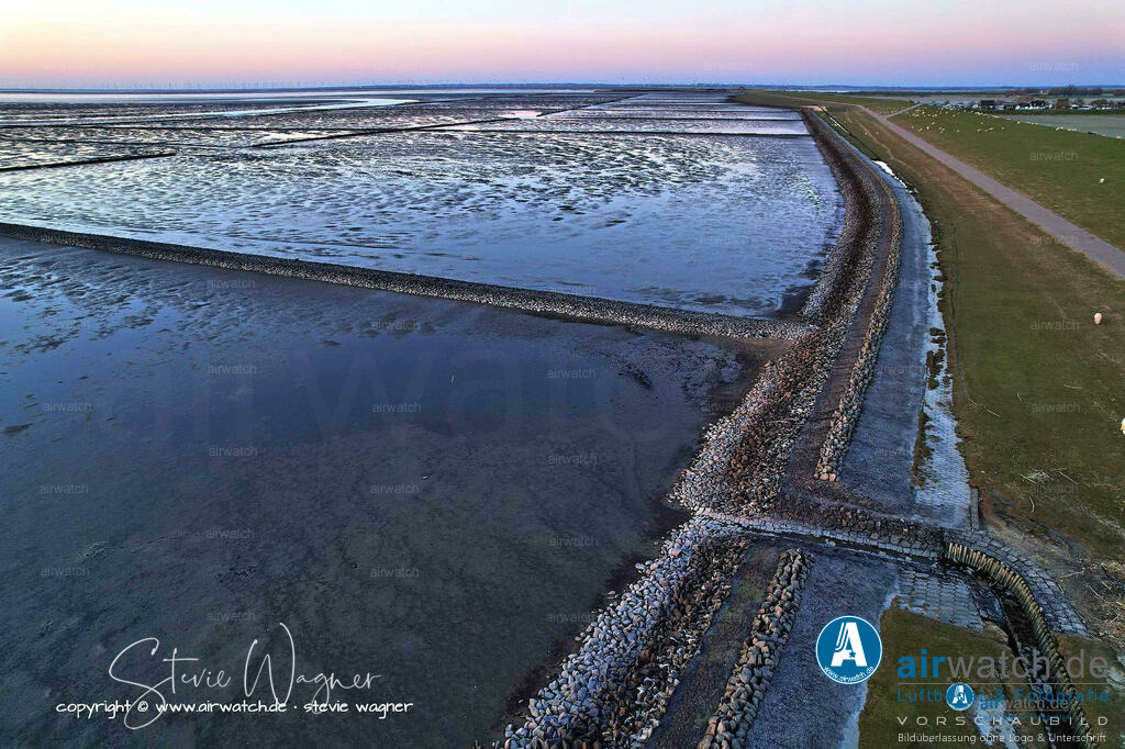 Luftbilder Nordfriesland, Nordstrand, Elisabeth-Sophien-Koog, Wattenmeer, Landgewinnung, Küstenschutz | Luftbild, Nordfriesland, Nordstrand, Elisabeth-Sophien-Koog, Wattenmeer, Landgewinnung, Küstenschutz
