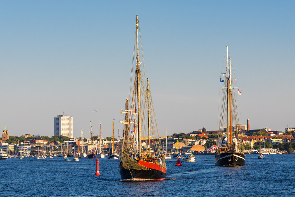 Segelschiffe auf der Warnow während der Hanse Sail in Rostock | Segelschiffe auf der Warnow während der Hanse Sail in Rostock.