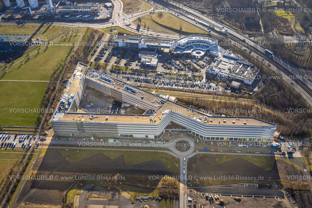 Dortmund240101209 | Luftbild, Technologiepark Gewerbegebiet Phoenix West, Baustelle Materna Hauptzentrale, BMW Niederlassung Dortmund, Hörde, Dortmund, Ruhrgebiet, Nordrhein-Westfalen, Deutschland