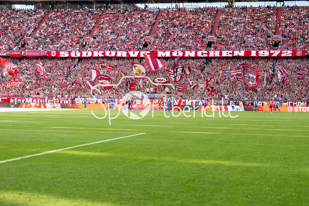 FC Bayern München - 1. FC Heidenheim | MUNICH, GERMANY - 02. MAI: im Bild  die Südkurve während dem Bundesligamatch zwischen dem FC Bayern München und dem 1. FC Heidenheim am 32. Spieltag in der Allianz Arena / DFL REGULATIONS PROHIBIT ANY USE OF PHOTOGRAPHS AS IMAGE SEQUENCES AND/OR QUASI-VIDEO