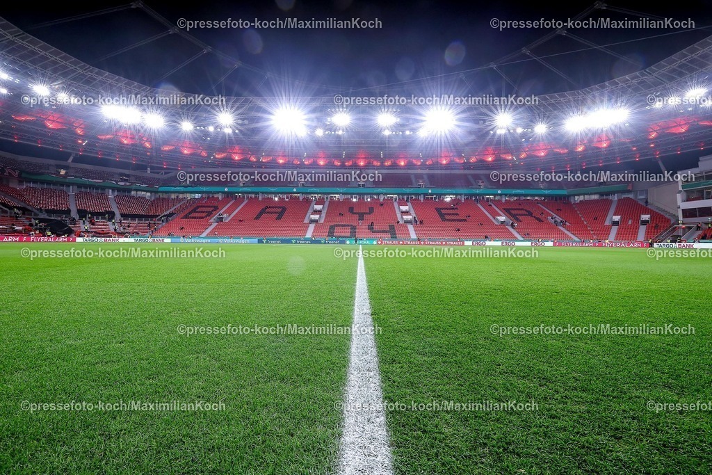 DFB05022502136 | 05.02.2025, Fußball, DFB-Pokal Viertelfinale, Bayer 04 Leverkusen - 1.FC Köln, BayArena, Saison 2024 2025: Übersichtsbild Innenansicht Stadion Arena Tribüne Tribünen SpielfeldDFB regulations prohibit any use of photographs as image sequences and or quasi-video.