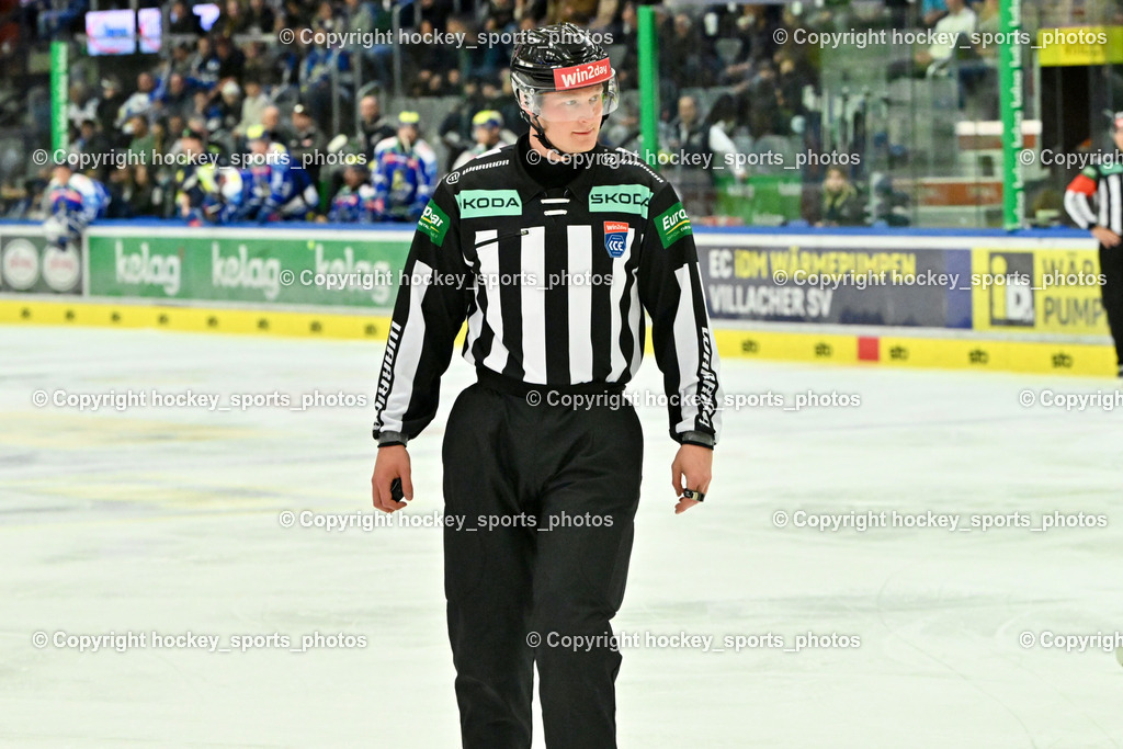 EC IDM WÄRMEPUMPEN VSV vs. Vienna Capitals | RIECKEN SIMON Referee, EC IDM WÄRMEPUMPEN VSV vs. Vienna Capitals, EC IDM WÄRMEPUMPEN VSV vs. Vienna Capitals am 16.11.2025 in Villach (Stadthalle Villach), Austria, (Photo by Bernd Stefan)