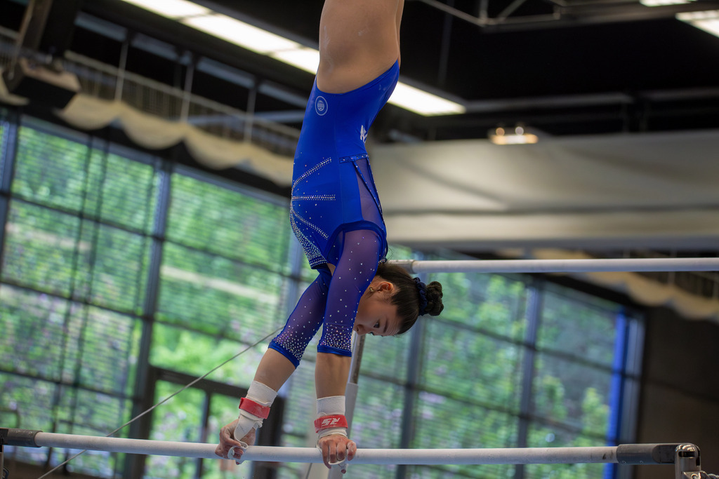 Deutsche Turnliga (Bundesliga) der Frauen, 1. Wettkampftag 2025 in Mannheim***Bild: Aiyu Zhu (TZ DSHS Köln) am Stufenbarren | Deutsche Turnliga (Bundesliga) der Frauen, 1. Wettkampftag 2025 in Mannheim***Bild: Aiyu Zhu (TZ DSHS Köln) am Stufenbarren - Realisiert mit Pictrs.com