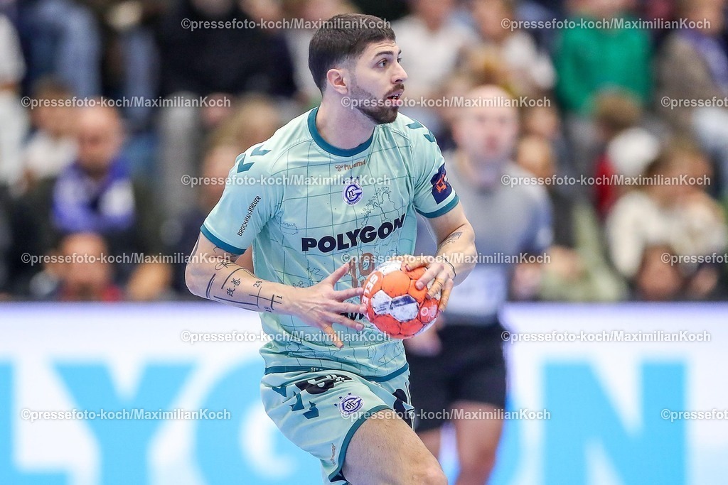 Gum11022501111 | 11.02.2025, Handball, European League - Hauptrunde Gruppe IV, VfL Gummersbach - SG Flensburg-Handewitt, Schwalbe-Arena: Giorgi Tskhovrebadze (GUM #19)