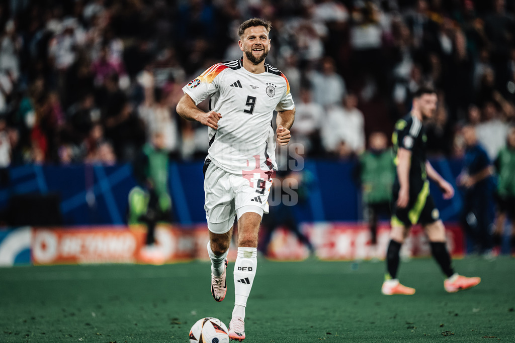 Fußball | Herren | UEFA-Fußball-Europameisterschaft 2024 | MD1 | Gruppe A | Deutschland vs. Schottland | 14.06.2024 | Torschütze Niclas Füllkrug (#9, Deutschland) jubelt