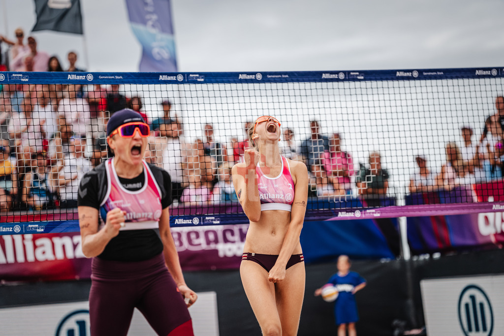 Beachvolleyball | Frauen | Allianz German Beach Tour 2024 | Tourstop Kühlungsborn 2 | 17.08.2024 | v.l. Jubel bei Melanie Gernert und Nele Barber