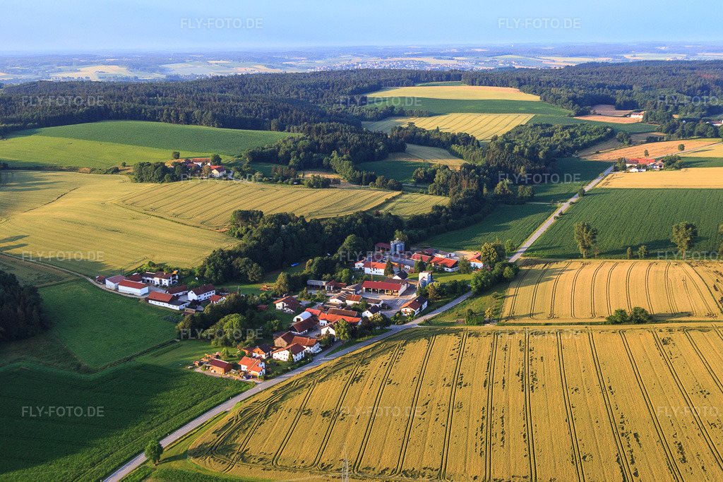 Luftbild: Ortsansicht von Norden im Ortsteil Dittenkofen in Mamming im Bundesland Bayern in Deutschland. Foto: IMG_090437.jpg vom 02.07.2016 durch Werner Riehm/FLY-FOTO.de