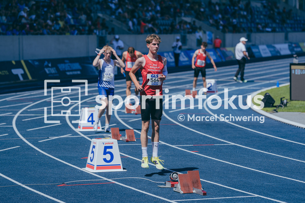Deutsche Meisterschaften U20 / U16 2026 | Mattis Bachmann, Stg Baunatal-Heiligenrode- Friedrichstein, 564, 4x100-Meter-Staffel, Deutsche Meisterschaften der U20 &amp; U16 2026, Lohrheidestadion Bochum-Wattenscheid, 10.07.2026. Foto: Marcel Schwering / sportimfokus - Realisiert mit Pictrs.com