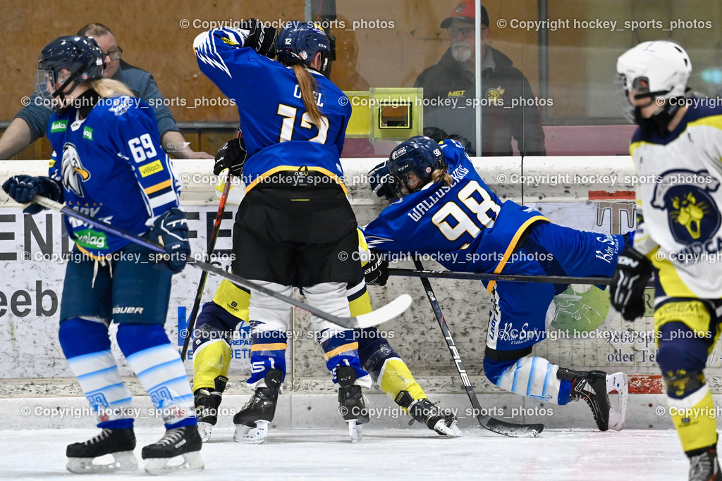 Wildcats Paternion vs. Lady Hawks  | #12 Orel Lisa LADY HAWKS, #98 Walluschnig Nadine Ramona LADY HAWKS, #69 Fuchs Sofia LADY HAWKS, Wildcats Paternion vs. Lady Hawks , Wildcats Paternion vs. Lady Hawks  am 27.01.2025 in Spittal an der Drau (Eissportzentrum Spittal), Austria, (Photo by Bernd Stefan)
