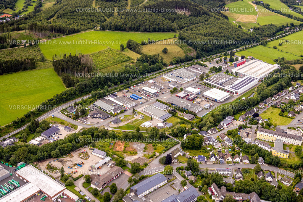 BadBerleburg240710300 | Luftbild, Gewerbegebiet Herrenwiese, Bad Berleburg, Wittgensteiner Land, Nordrhein-Westfalen, Deutschland