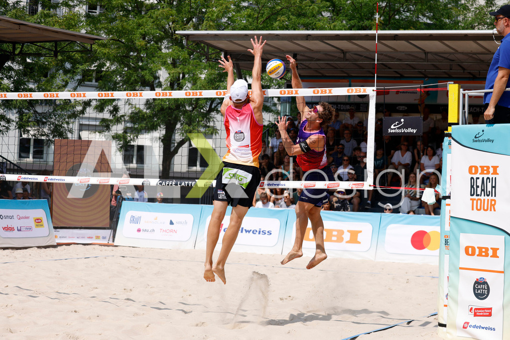 Obi BeachTour 2026 - Basel | BASEL, SWITZERLAND - JULY 19: YVES HAUSSENER (SUI) during the Obi BeachTour 2026 match between HAGENBUCH / HAUSSENER (SUI) and LEITNER / KINDL (AUT) at Barfüsserplatz on July 19, 2026 in Basel, Switzerland. - Realisiert mit Pictrs.com