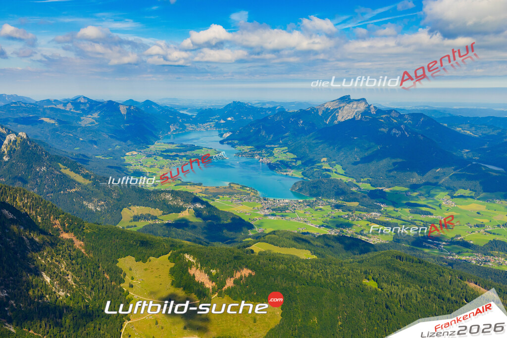 Luftaufnahme von Wolfgangsee Strobl Bild- Das Luftbild wurde 2025 vom UL-Flugzeug heraus erstellt ( keine Drohne ) - Hochauflösende Luftaufnahme -Nicht vergleichbar mit Google Maps oder Satelittenbilder- Die Geschenkidee !Mit Lizenz und Bildrechte bestellbar