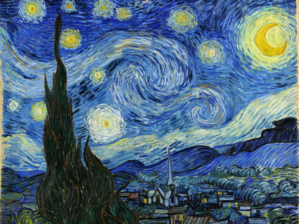 Vincent Van Gogh - Sternennacht | Moderne Wandbilder auf Leinwand, Acylglas, Alu-Dibond oder als Poster. Tauchen Sie ein in die Welt KI-generierter Kunstwerke - entdecken Sie hochwertige Kunstdrucke unserer Gemälde, Illustrationen und fotorealistischen Motive.