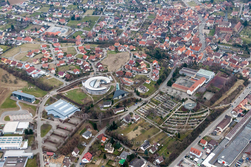 Luftbild: Leopold-Feigenbutz-Realschule im Ortsteil Unterderdingen in Oberderdingen im Bundesland Baden-Württemberg in Deutschland. Foto: IMG_38250.jpg vom 12.03.2011 durch Werner Riehm/FLY-FOTO.de
