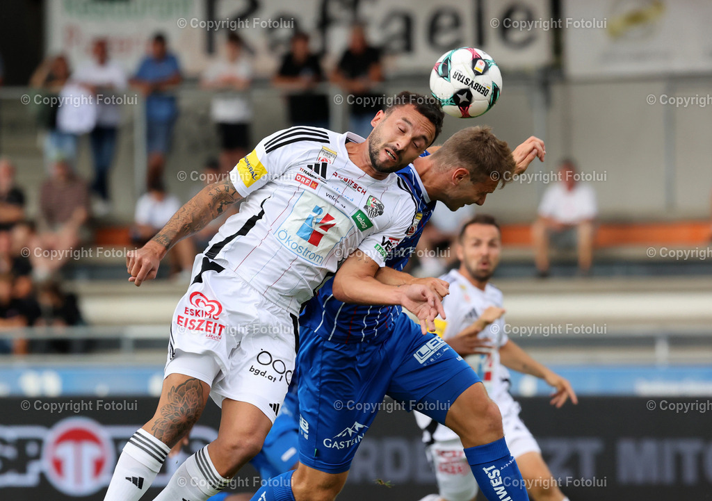 A_LUI_170825_09 | SPORT,FUSSBALL,ADMIRAL BUNDESLIGA RZ PELLETS WAC-BLAU WEISS LINZ 17.08.2025 IM BILD:MARKUS PINK (WAC) UND MANUEL MARANDA   (BLAUWEISSLINZ) FOTO:FOTOLUI/MW