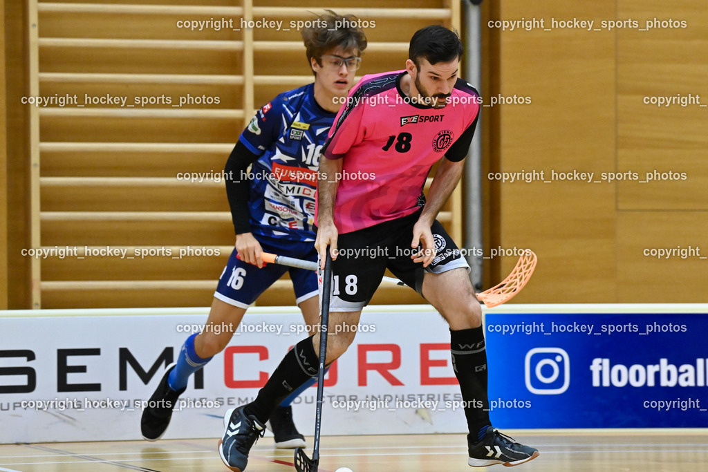 VSV Unihockey vs. Wiener Floorball Verein 7.1.2023 | #16 Manuel Flaschberger, #18 Christian Dworzak