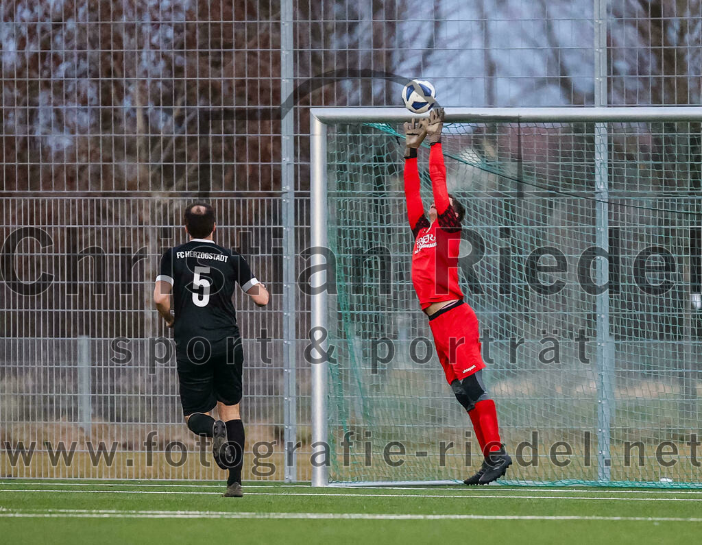 2024-02-17_015_FC_Herzogstadt_gegen_FC_Moosinning_II | Erding, Deutschland, 17.02.2024:
Fußball, Kreisklasse 2023 / 2024, Testspiel, FC Herzogstadt gegen FC Moosinning II, Endergebnis: 2:2

Christoph Greckl (FC Herzogstadt, #5), Torwart Florian Götz (FC Herzogstadt, #1)

Foto: Christian Riedel / fotografie-riedel.net