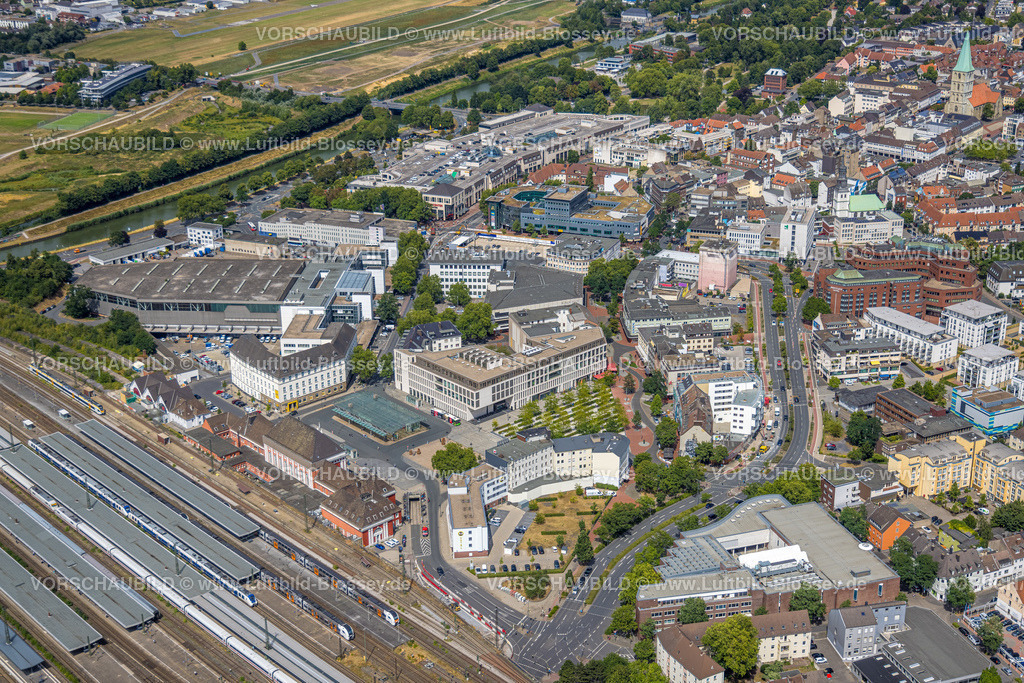 Hamm220707136 | Luftbild, City, Neue Bahnhofstraße mit Neubau und Westentorbunker im Stadtteil Mitte in Hamm, Ruhrgebiet, Nordrhein-Westfalen, Deutschland