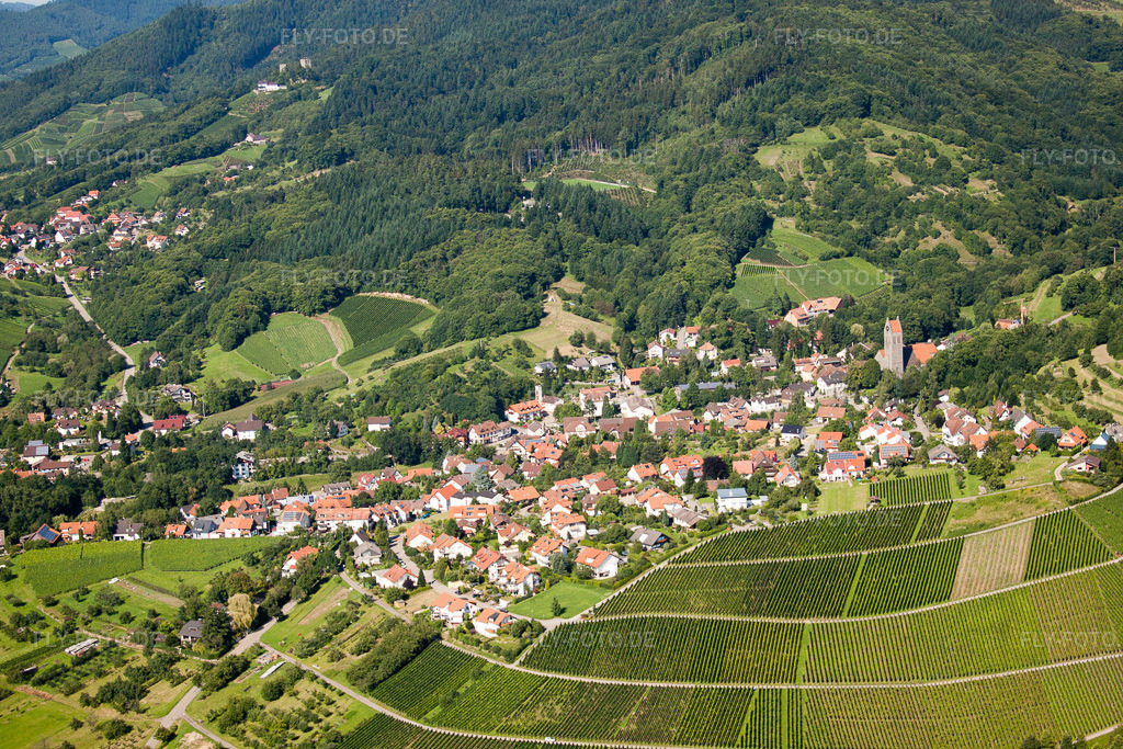 Luftbild: Ortsansicht von Süden im Ortsteil Neusatz in Bühl im Bundesland Baden-Württemberg in Deutschland. Foto: IMG_31462.jpg vom 09.08.2010 durch Werner Riehm/FLY-FOTO.de