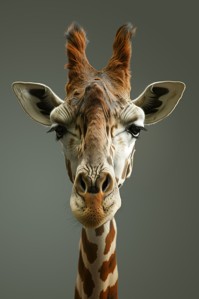 2412031 - Giraffenporträt | Ein Giraffenporträt im Stil eines Fotos.