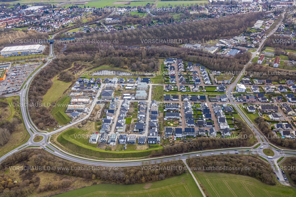 Hamm230215057 | Luftbild, Baustelle mit Neubaugebiet Heimshof Ost am Sachsenring, Stadtbezirk Heessen, Hamm, Ruhrgebiet, Nordrhein-Westfalen, Deutschland