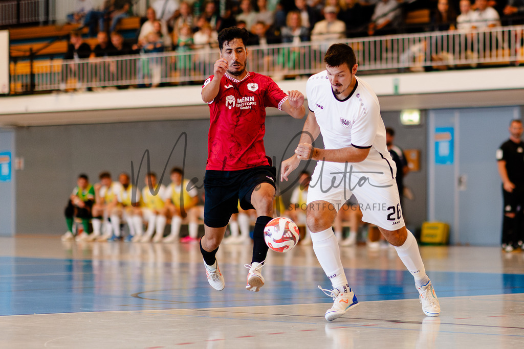 Futsal-Bundesliga, Saison 2025/2026, 2. Spieltag: SC Preußen Münster - FC Liria Futsal Berlin | Futsal-Bundesliga, Saison 2025/2026, 2. Spieltag, SC Preußen Münster empfängt FC Liria Berlin in der Universitäts-Sporthalle in Münster. Foto: sportfotografie.ms | Markus Paletta - Realisiert mit Pictrs.com