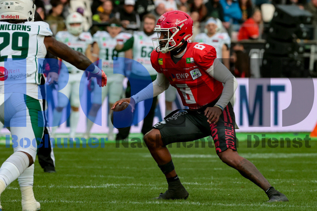  14.10.2023 - 
 | Sebastian Sendlak / Bochumer Nachrichtendienst (BOND) - GFL-Bowl 2023: Schwaebisch Hall Unicorns vs. Potsdam Royals - Realisiert mit Pictrs.com