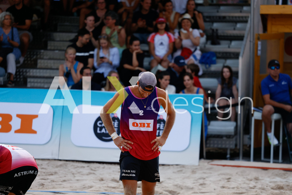 Obi BeachTour 2026 - Basel | BASEL, SWITZERLAND - JULY 17: GAÉTAN JAUFFRET (SUI) during the Obi BeachTour 2026 match between HAGENBUCH / HAUSSENER (SUI) and BORTOLUZZI / JAUFFRET (SUI) at Barfüsserplatz on July 17, 2026 in Basel, Switzerland. - Realisiert mit Pictrs.com