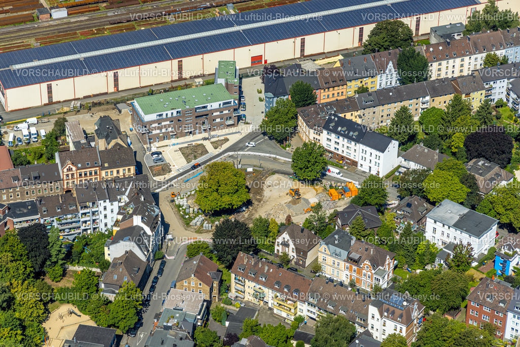 Witten230800610 | Luftbild, Karl-Marx-Platz Baustelle, Mehrgenerationenhaus und Kindergarten an der Breite Straße, Witten, Ruhrgebiet, Nordrhein-Westfalen, Deutschland
