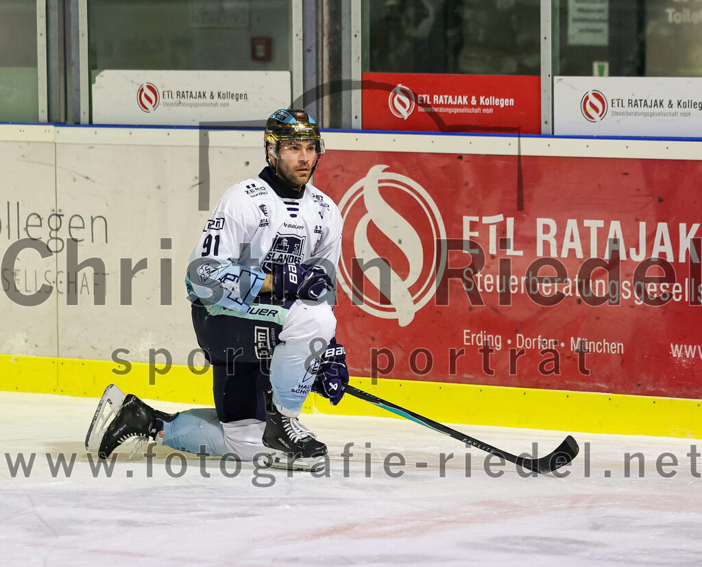 2026-01-06_061_TSV_Erding_gegen_EV_Lindau_Islanders | Erding, Deutschland, 06.01.2026:Eishockey, Oberliga Süd 2025 / 2026, 35. Spieltag, TSV Erding gegen EV Lindau Islanders, Endergebnis: 2:5Zan Jezovsek (EV Lindau Islanders, #91)Foto: Christian Riedel / fotografie-riedel.net