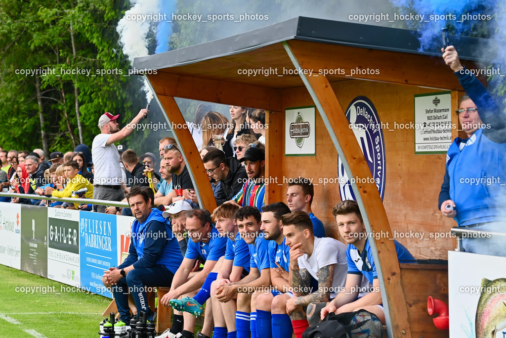 SV Dellach Gail vs. SAK 29.5.2023 | Spielerbank SV Dellach, Headcoach SV Dellach Wolfgang Wilscher, Assistentcoach SV Dellach  Jakob Wastian, Bengalen, SV Dellach Fans