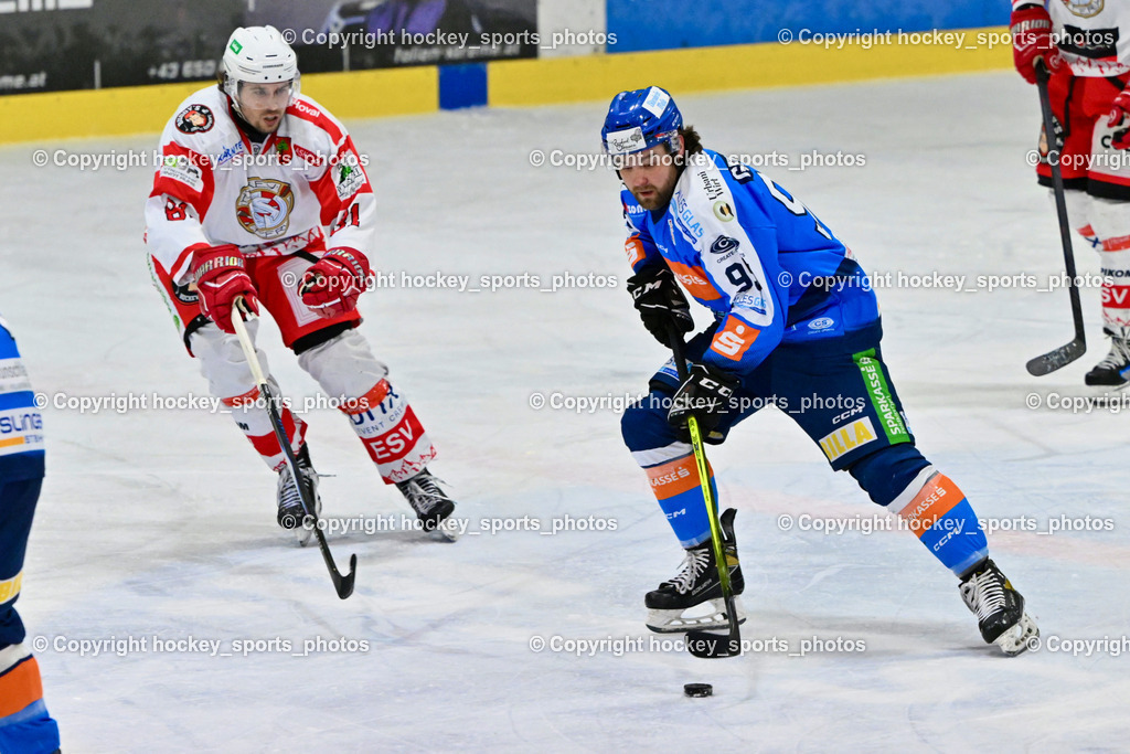ESC Steindorf vs. ESV Ferlach  | #95 Gelfanov Ruslan ESC Steindorf, #81 Potocnik Kristof ESV Ferlach, ESC Steindorf vs. ESV Ferlach , ESC Steindorf vs. ESV Ferlach  am 15.02.2026 in Steindorf (Ossiachersee Halle), Austria, (Photo by Bernd Stefan)