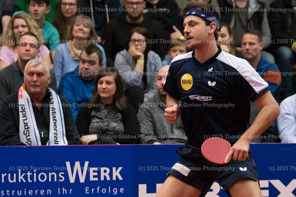 TTBL TTC Fulda-Maberzell vs. Borussia Duesseldorf | Timo BOLL (Borussia Duesseldorfl); TTBL TTC Fulda-Maberzell vs. Borussia Duesseldorf, Tischtennis-Bundesliga - 12. Spieltag am 21.01.2018 in der Hubtex Arena in Fulda, (Deutschland) - Realisiert mit Pictrs.com
