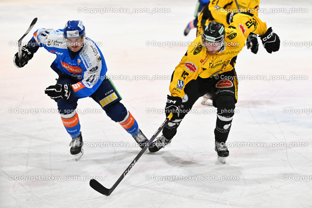 ESC SPARKASSE STEINDORF vs. MET PHOTOVOLTAIK HORNETS SPITTAL | #11 Kalan Luka ESC Steindorf, #12 Glavic Gasper EC Hornets Spittal, ESC SPARKASSE STEINDORF vs. MET PHOTOVOLTAIK HORNETS SPITTAL, ESC SPARKASSE STEINDORF vs. MET PHOTOVOLTAIK HORNETS SPITTAL am 22.11.2025 in Steindorf (Ossiachersee Halle), Austria, (Photo by Bernd Stefan)