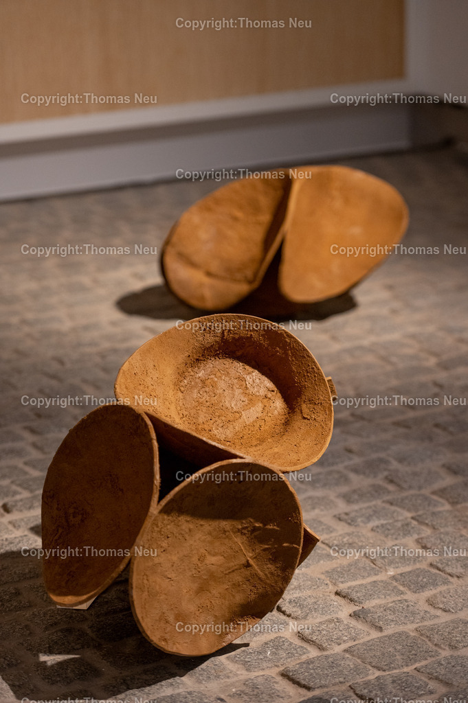 DSC_0540 | Jonas Wendelin zeigt großformatige Skulpturen und Rauminstallationen aus Ton und Lehm, basierend auf 3D‑Scans von organischen Materialien wie verrottenden Baumstämmen und archäologischen Gefäßen aus der Museums‑Sammlung. Diese Arbeiten thematisieren Material als Archiv und Informationsträger, Erosion und Zerstörung — sowohl formal als auch inhaltlich. Die Werke schaffen Spannungsfelder zwischen haptischer Realität und digitaler Wahrnehmung, und lassen Wahrnehmungskategorien wie natürlich oder künstlich verschwimmen. 
