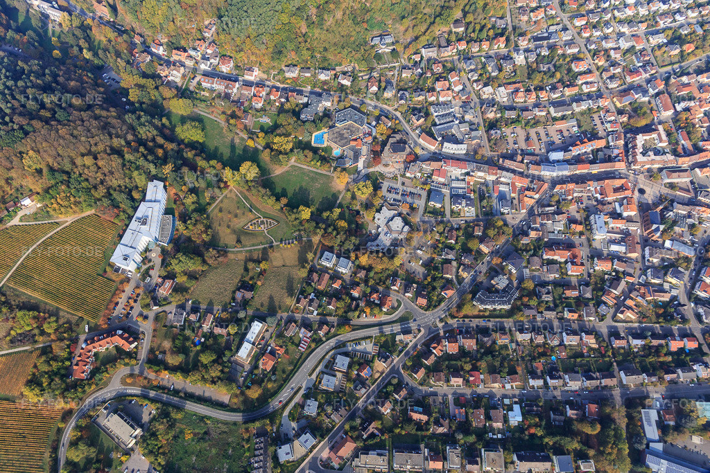 Kurpark und Edith-Stein-Fachklinik - Klinik für Orthopädie aus Süden http://www.reha-bza.de/ | Luftbild: Kurpark und Edith-Stein-Fachklinik - Klinik für Orthopädie aus Süden http://www.reha-bza.de/ in Bad Bergzabern im Bundesland Rheinland-Pfalz in Deutschland. Foto: IMG_112196.jpg vom 20.10.2018 durch Werner Riehm/FLY-FOTO.de - Realisiert mit Pictrs.com