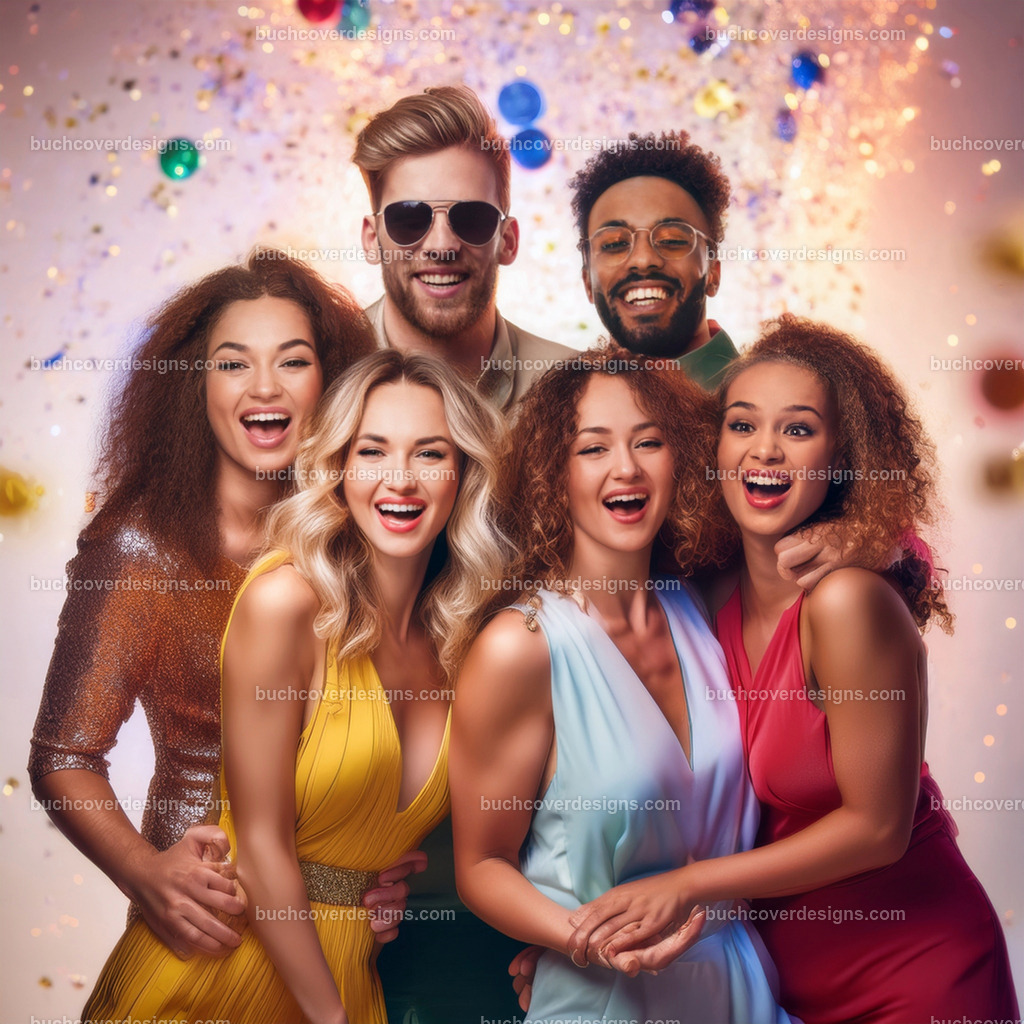 Männer und Frauen in Party stimmung | Entdecken Sie kreative Buch Cover Designs für Self-Publishing-Autoren und Verlage! Unsere maßgeschneiderten Designs ziehen Leser an und bringen Ihre Geschichten visuell zum Leben. Lassen Sie uns Ihr perfektes Cover gestalten!