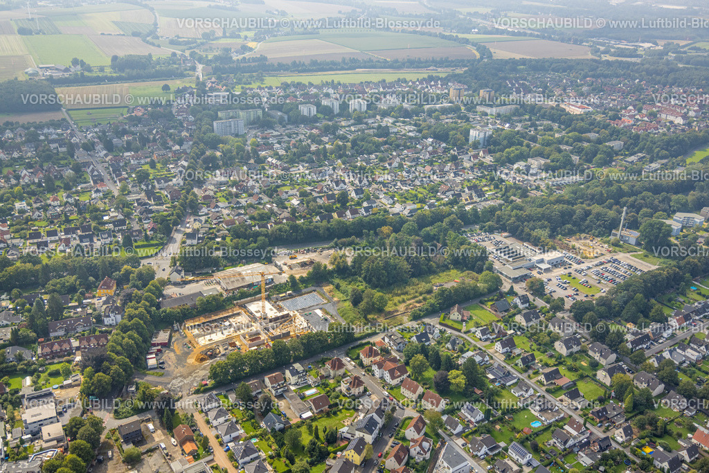 Unna230901089 | Luftbild, Wohngebiet und Baustelle am Brockhausplatz, Unna, Ruhrgebiet, Nordrhein-Westfalen, Deutschland