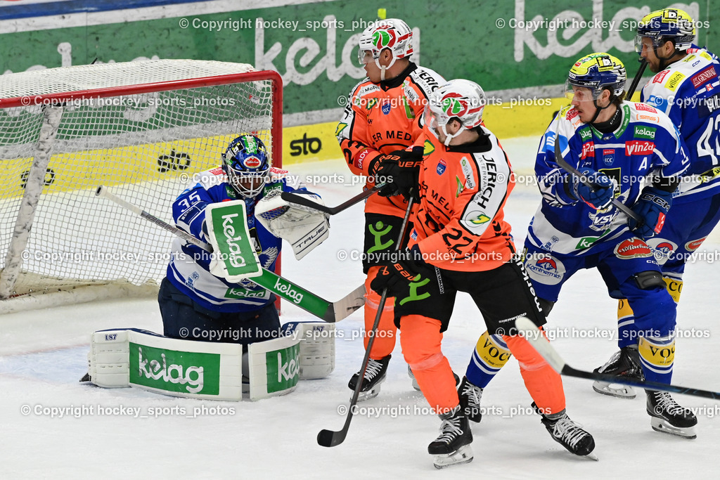 EC IDM WÄRMEPUMPEN VSV vs. MOSER MEDICAL GRAZ99ERS | #35 Joe Cannata EC VSV, #2 Dylan MacPherson EC VSV, #23 Kevin Roy Graz 99ers, #22 Kevin Conley Graz 99ers, #42 Alex Wall EC VSV, EC IDM WÄRMEPUMPEN VSV vs. MOSER MEDICAL GRAZ99ERS, EC IDM WÄRMEPUMPEN VSV vs. MOSER MEDICAL GRAZ99ERS am 17.03.2026 in Villach (Stadthalle Villach), Austria, (Photo by Bernd Stefan)