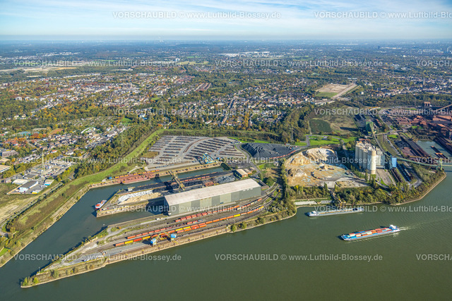 Duisburg221003704Walsum_Logport | Luftbild, Südhafen Walsum, Holcim Duisburg, Fahrn, Duisburg, Ruhrgebiet, Nordrhein-Westfalen, Deutschland