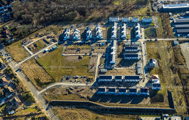 Castrop-Rauxel240106655 | Luftbild, Baustelle Miriam-Sander-Straße für neues Wohngebiet mit Mehrfamilienhäusern, Verkehrssituation, Ickern, Castrop-Rauxel, Ruhrgebiet, Nordrhein-Westfalen, Deutschland