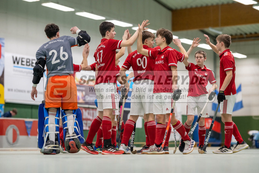 SFE_20230304_0011 | Deutsche Meisterschaft Männliche U16 Halle 2023 am 04.03.2023 in Köln (KTHC Stadion Rot-Weiss Köln Tennis and Hockey Club), Photo: Stephan Fehrmann 2022 (Sports-Gallery)
