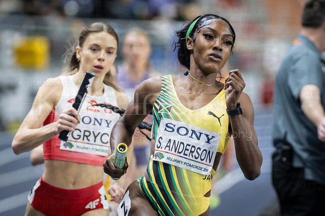 World Athletics Indoor Championships Kujawy Pomorze 26, 21.03.2026 | TORUN, POLAND - MARCH 21:  Shana Kaye ANDERSON (JAM) during the 4x400m mixed relay of the World Athletics Indoor Championships Kujawy Pomorze 26 on day 2 / session 1 at Kujawsko-Pomorska Arena Torun on March 21, 2026 in Torun, Poland. 