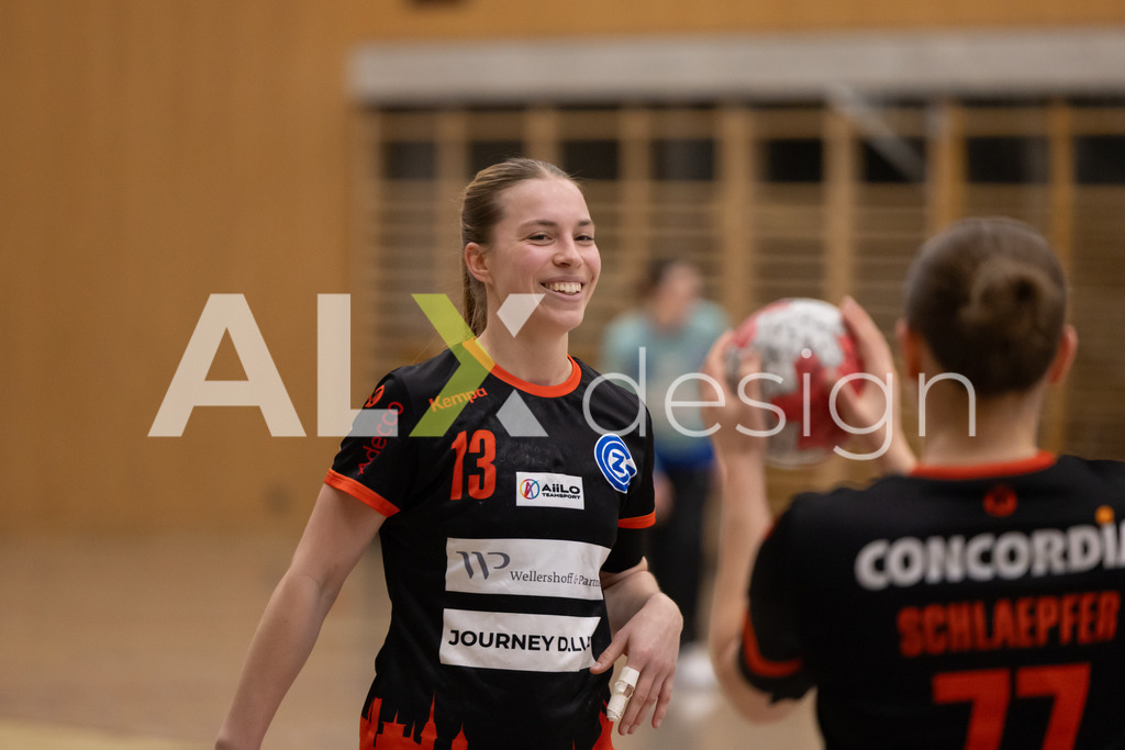 Handball I Frauen I Saison 2025-2026 I Handball Swiss Premium League 1 | Women I Round 5 I  Yellow Winterthur - GC Amicitia Zürich I 15.03.2026 | 13 Mailee Winterberg (DE) (GC Amicitia Zürich) – Rückraum rechts - Realisiert mit Pictrs.com